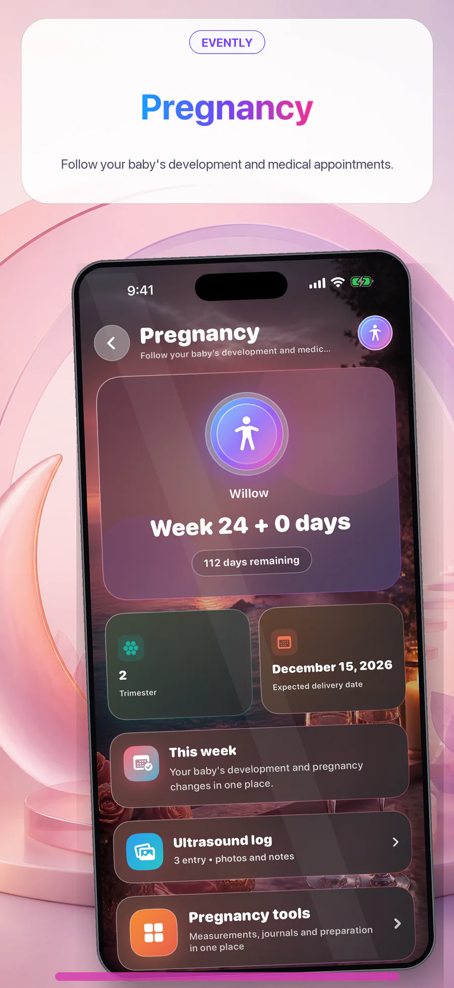 Evently app screens
