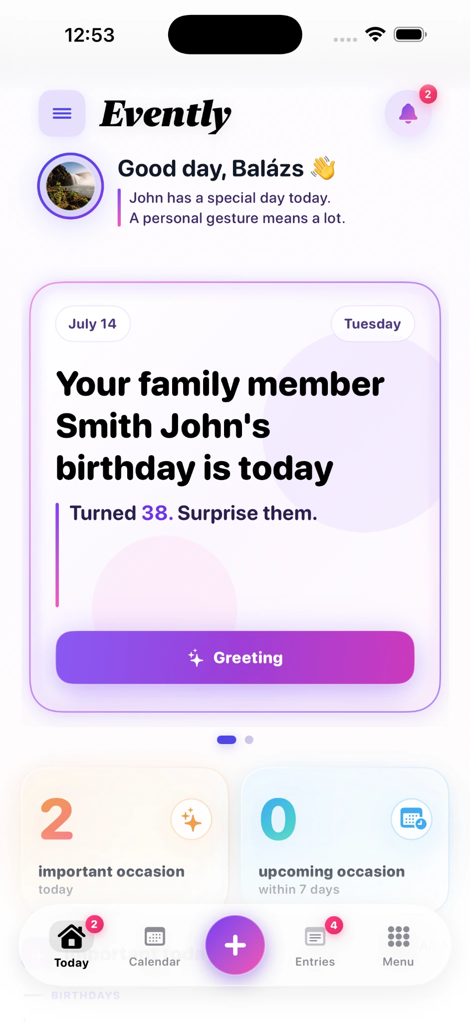 Evently app screens